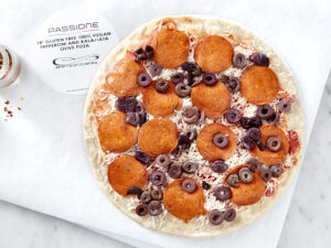 10â€ Gluten-Free Vegan Pepperoni & Kalamata Olive Pizza