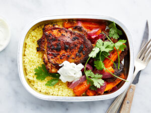 Moroccan Chicken with Couscous & Yogurt Sauce
