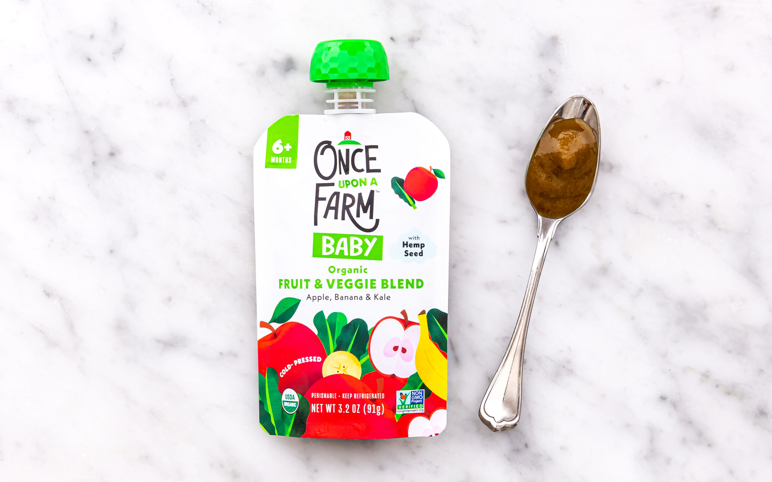 Organic Apple, Banana, & Kale with Hemp Seed Baby Food (6+ mos)