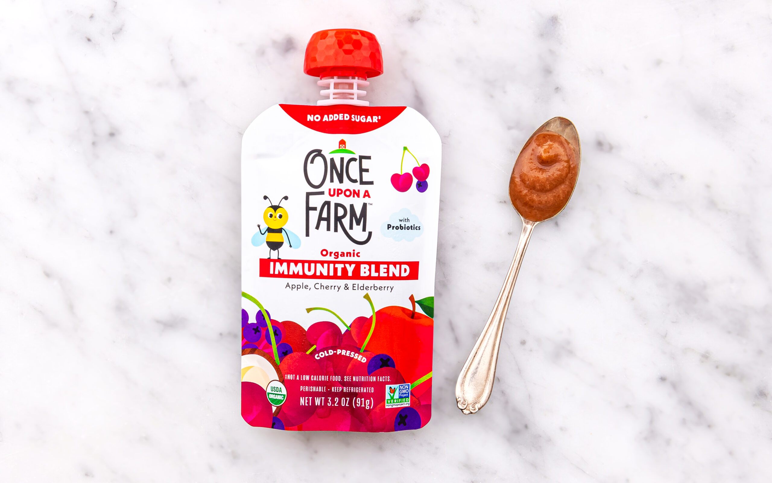 Organic Apple, Cherry & Elderberry Immunity Blend Baby Food (6+ mos)