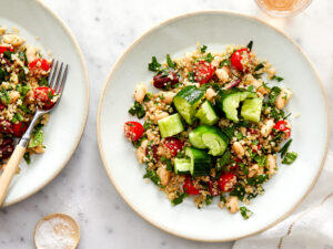 Quinoa Tabbouleh with White Beans & Smashed Cucumbers