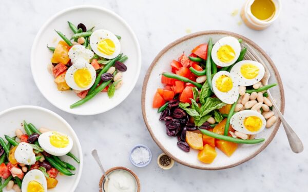 Vegetarian Nicoise Salad with Eggs & White Beans